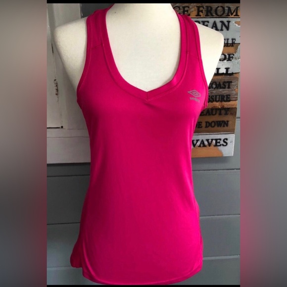 Bundle of 3 exercise racerback tank tops. Pink, purple, & racerback. All size M - Picture 4 of 14